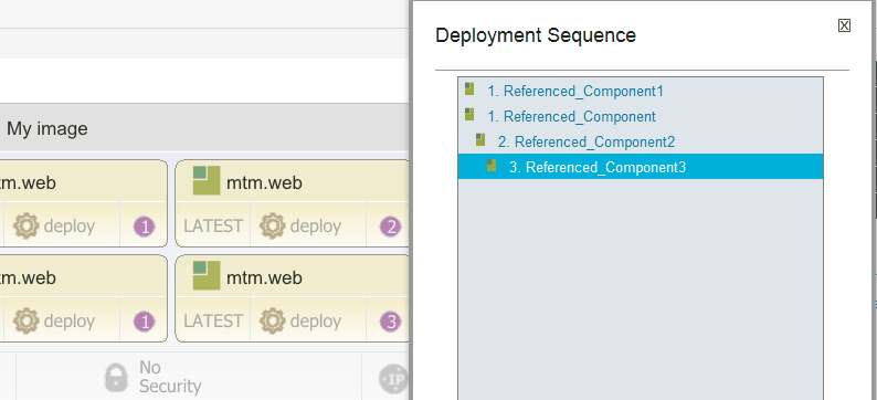 Editing the order for all components in the Deployment Sequence window