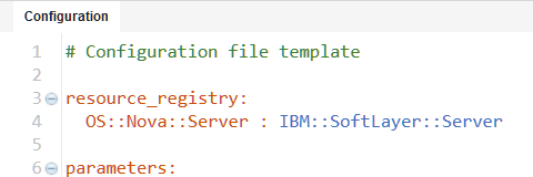 A new configuration file for SoftLayer, showing the type mapping