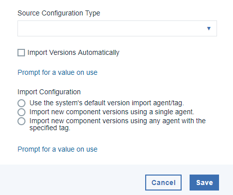 Import versions automatically and import configuration
