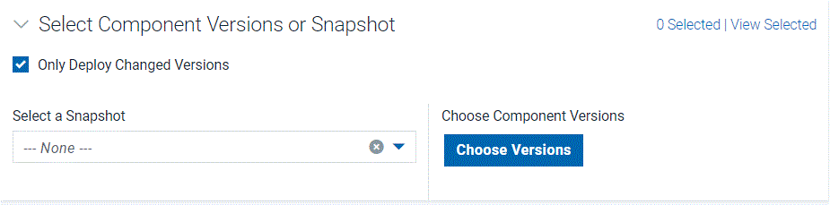 Component version or snapshot selection